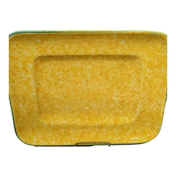 Set Yellow Serving Platter Tray & Bowl made in Italy by Over and Back vintage - Picture 3 of 11